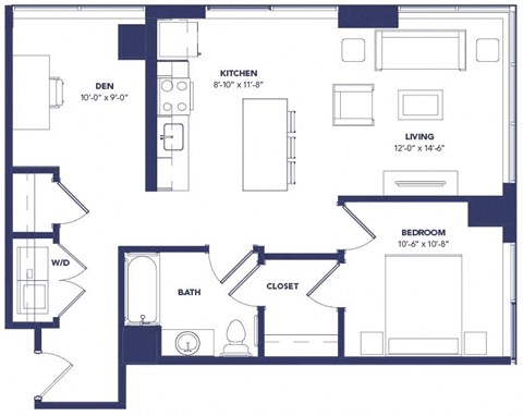 Unit 01 843sf at Two Twelve Clayton, Clayton, Missouri